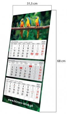wzory kalendarzy trójdzielnych