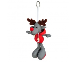 Brelok odblaskowy Reindeer, szary / czerwony - druga jakość