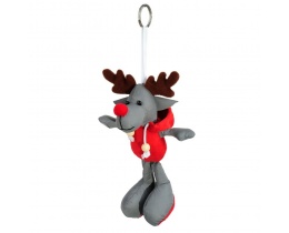 Brelok odblaskowy Reindeer, szary / czerwony - druga jakość