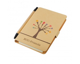 Notes 80x140 / 50k gładki Tree z długopisem, brązowy